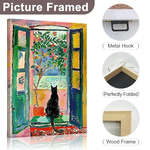 ALMLZL Henri Matisse Wall Art Cat in Famous Henri Matisse The Open Window Paintings Prints Original Design Cute Impression...