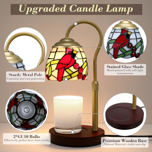 XIFEINIU Candle Warmer Lamp with Timer Dimmer, Adjustable Height Candle Warmer for Jar Candles, Birthday Gifts for Women N...