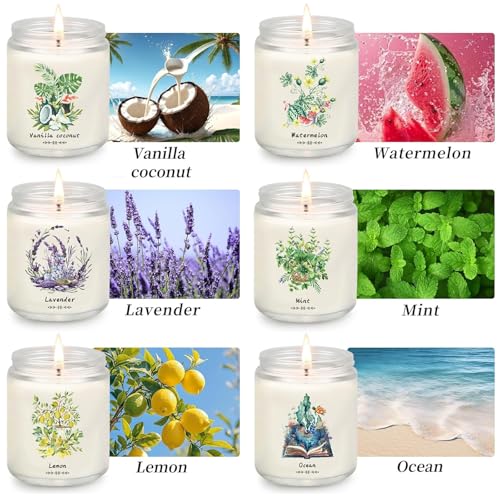 6 Pack Candles for Home Scented, 37.8 oz 300 Hour Long Lasting Aroma Candles,Scented Candles for Women, Natural Non Toxic ...