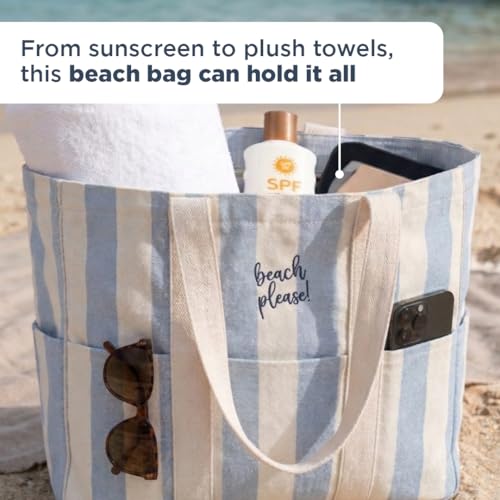 Folkulture Beach Bags for Women Large Waterproof Beach Tote Bag Zipper Beach Bags Waterproof Sandproof
