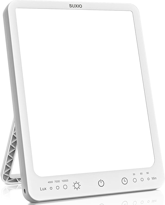 SUXIO Light Therapy Lamp - 10000 Lux Therapy Lights, 3 Timing & Mode Happy Lamp, Touch Control Daylight Lamp with Memory F...