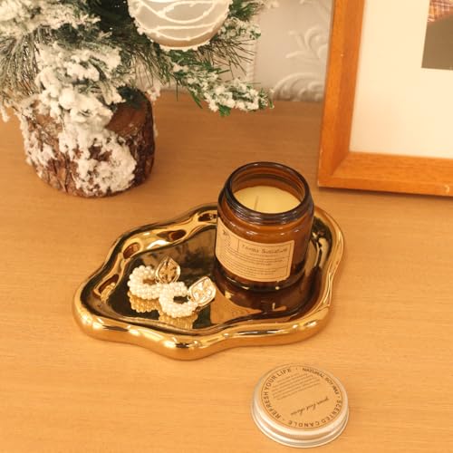 CCINPPY Ceramic Jewelry Tray Trinket Dish, Decorative Cloud Vanity Key Tray for Women, Ring Holder Dish, Cute Jewelry Plat...
