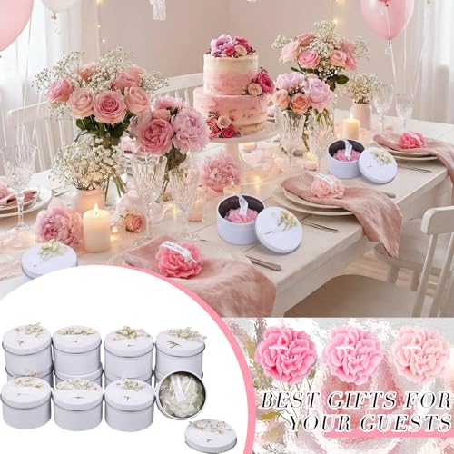Threlaco 12 Pcs Bridesmaid Gift Scented Candles Wedding Bridesmaid Proposal Candle Soy Wax Flower Candles Sets for Women M...