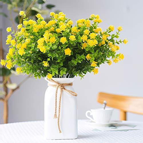 DRT DERUITAI Artificial Flowers Outdoor,UV Resistant Fake Flowers 20 Bundles Faux Outdoor Plants Plastic Flowers Greenery ...