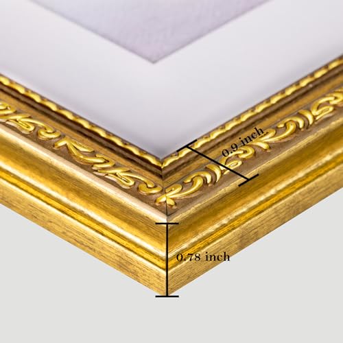 eletecpro 8x10 Picture Frames Set of 2, Gold Picture Frames with Glass Cover, Vintage Photo Frame Displays 5x7 Photo with ...