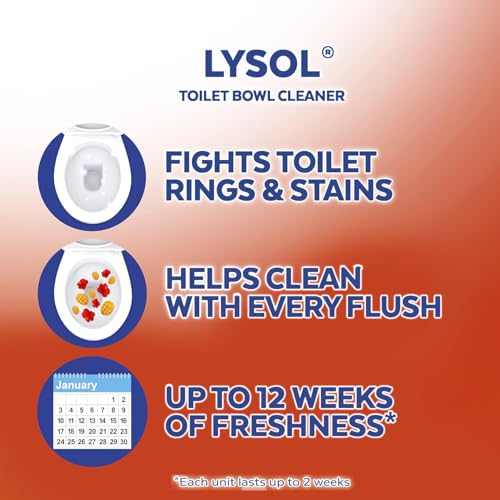 Lysol Click Gel Automatic Toilet Bowl Cleaner, Toilet Gel Stamp, Toilet Freshener, Bathroom Essentials, Refreshing Mango &...