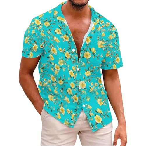 Men's Hawaiian Oversize Shirt- Summer Floral Print Short Sleeve Shirt | Casual Vacation | S-4XL Plus Sizes