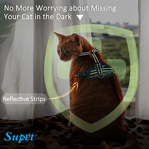 Supet Cat Harness and Leash Escape Proof for Walking, Adjustable Cat Vest Harness and Leash Set for Large and Small Kitten...