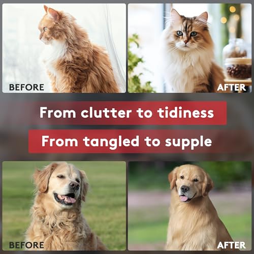 Tpotato Deshedding Dog Brush for Long Haired Dogs Cats,Undercoat Shedding Rake for Dematting Detangling Tangles Matted Fur...