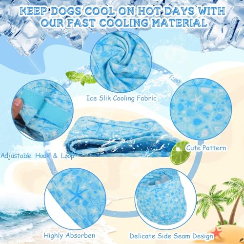 Dansydaisy 5 Dog Cooling Bandanas Dog Instant Cooling Neck Wraps Basic Collars Breathable Ice Scarf Pet Heat Relief Collar...