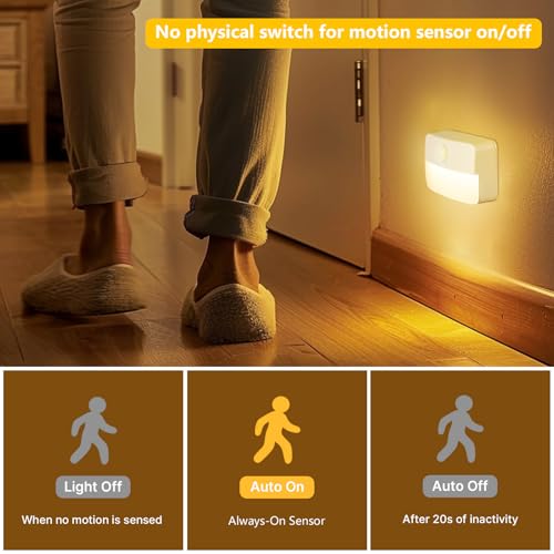 Guankai 8 Pack Motion Sensor Stair Light for Indoor, Battery Operated Closet Lights, Wireless Stick on Anywhere Hallway La...