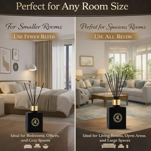 Aroma Loft Black Reed Diffusers for Home | Premium Fragrance Diffuser | Reed Diffuser Sticks in Oil Set with Cashmere Vani...