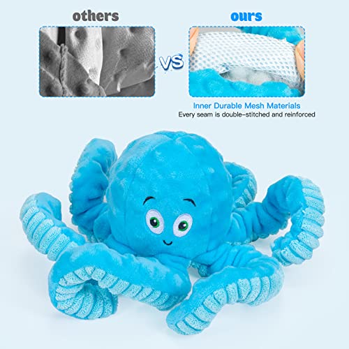 Dog Toys for Aggressive Chewers Indestructible Squeaky Dog Toys Octopus-Tug of War Dog Toys for Large Breed Tough Interact...