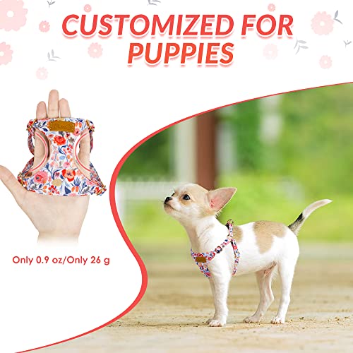 Lukovee Puppy Harness and Leash Set, No Pull Lightweight Soft Suede Adjustable Pet Harness Vest with Snap Buckle for Puppy...