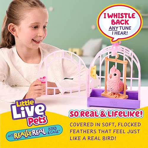 Little Live Pets My Really Real Talking Bird Toy & Cage - Rosie, Interactive Voice Repeating Toy, 20+ Sounds & Reactions, ...