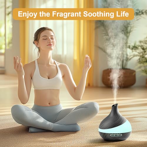 TDZXQQ Essential Oil Diffuser for Women, 500ml Aromatherapy Diffuser:14-Color LED, Dual Mist 30/60ml/h, Remote Control, Au...