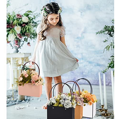 BEISHIDA Multi Flower Gift Bags for Bouquets,4PCS Rectangle Flower Bouquet Box with Handle for Bouquet Packaging Floral Wr...