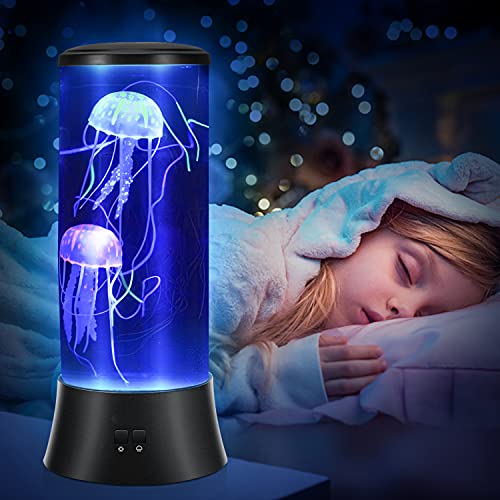 Meloki Floating Jellyfish Lamp - Electric Jelly Fish Light Lamp with Auto Color Changing, Ultra-Quiet Water Pump, Holiday ...