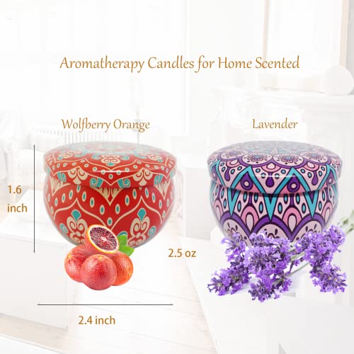Scented Candles Gift Set - Aromatherapy Candle for Home, Portable Hotel Small Candles, Natural Soy Wax Tin Jar for Yoga, B...