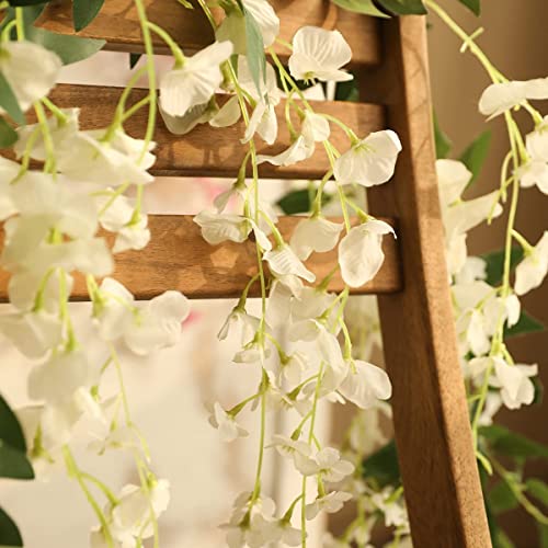 Veryhome 3Pcs 7.2Ft/Piece Artificial Flowers Wisteria Garland Artificial Wisteria Vine Hanging Flower Greenery Garland for...