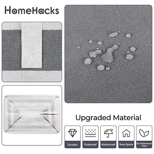 HomeHacks 2 Pack Large Laundry Baskets, Waterproof, Freestanding Laundry Hampers, Collapsible Clothes Hamper with Reinforc...