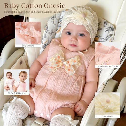 TUZT Newborn Baby Girl Gift Set, 9PCS Baby Shower Gift Box with Onesie Blanket Hand Puppet Milestone Card, New Born Essent...
