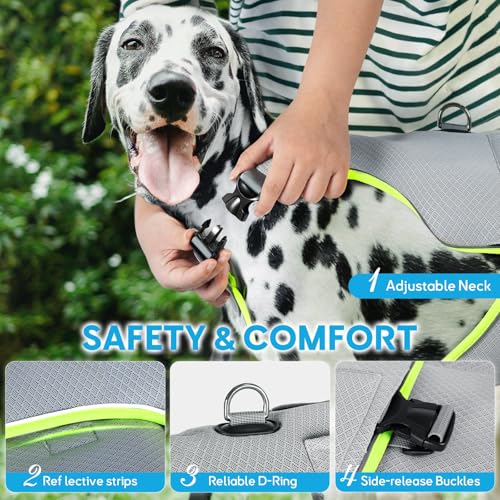 Mora Pets Dog Cooling Vest with Ice Pack Evaporation Cool Harness Adjustable Summer Shirt Pet Jacket for Hot Weather Fit L...