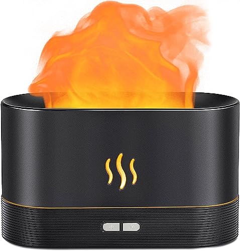 Flame Air Diffuser Humidifier,Upgraded Scent Diffuser for Essential Oils,Ultrasonic Aromatherapy,Fire Mist Humidi with 2 B...