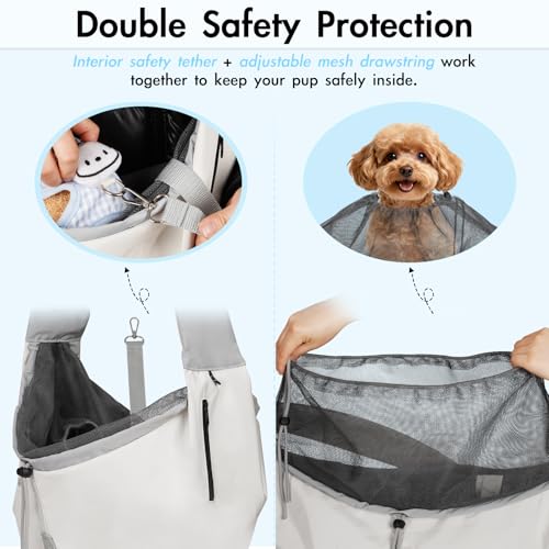 Creproly Dog Carrier Sling, Dog Carriers for Small Dogs & Cats with Pockets, Puppy Carrier Sling 20 lbs Machine Washable, ...