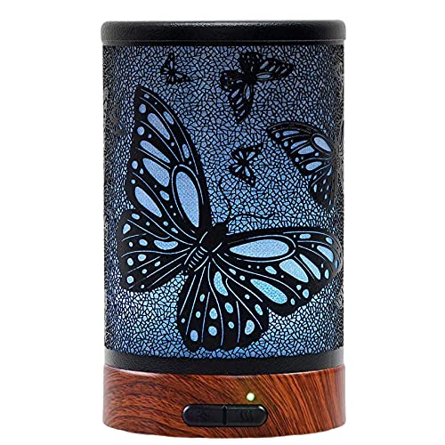 EQUSUPRO Essential Oil Diffuser 150ml Black Metal Aromatherapy Oil Diffuser Ultrasonic Cool Mist Diffuser with Auto Shut-O...