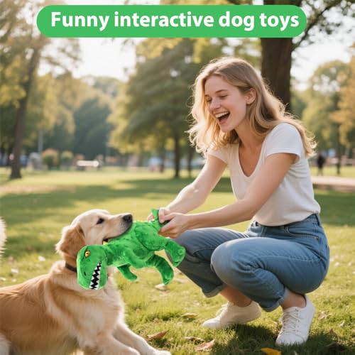 Homounter Dog Toys Cute Dinosaur Plush Toy for Large Dogs - Squeaky Interactive Stuffed Dog Chew Toy for Puppies, Pet Toys...