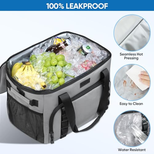 BALEINE Extra Large Soft Cooler Bag, Portable Leakproof Cooler, 40/60 Cans Volume for Beach, Camping, Kayaking, Travel, an...