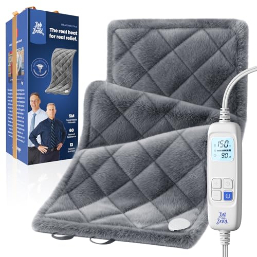 BOB AND BRAD Far Infrared Weighted Heating Pad for Back Pain Relief, FSA-HSA Eligible, 12"x24" Electric Heat Pad With Auto...
