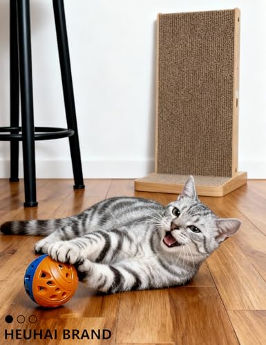 HEUHAI 25 Cat Toys Balls Set Indoor Kitten Safe Colorful Plush & Bell Balls for Play Chase Hunt Interactive Entertainment...