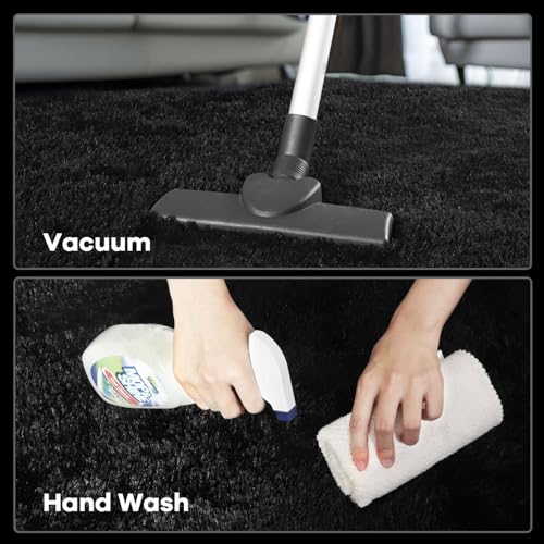 Zentavio Black Area Rugs for Living Room Bedroom 4x6 Men Room Carpet Fluffy Furry Shag Aesthetic Plush High Pile Floor Rug...