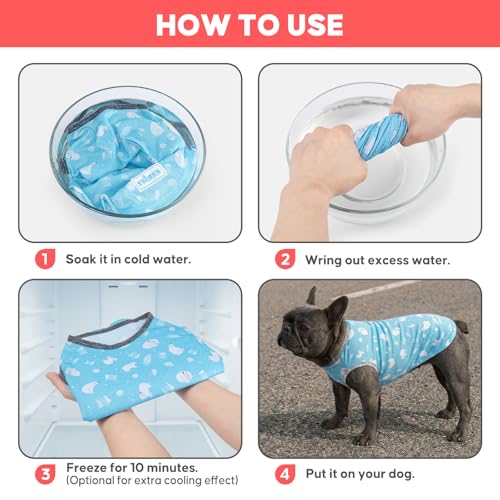 KYEESE 2Pack Dog Cooling Shirt, Breathable Dog Shirt for Small Dogs, Sun Protection Dogs Cooling Vest Tank Top, Lightweigh...