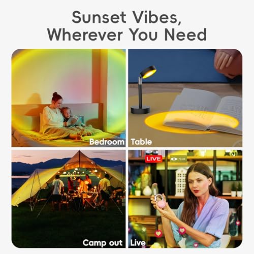 easeking LED Sunset Lamp - Sunset Lights Night Lights LED Projector Floor Lamp Atmosphere Light Night Light for Bedroom Li...