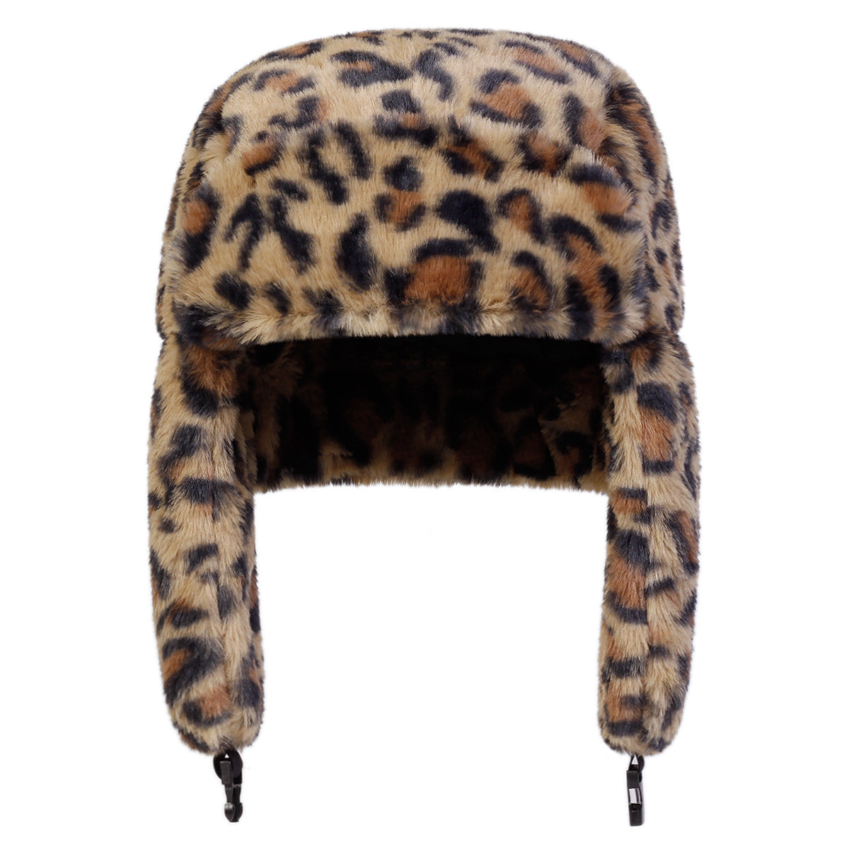 AutumnWinter Leopard-Print Plush Bucket Hat Korean-Style All-Match