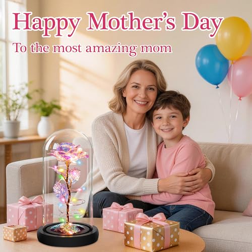 Childom Mothers Day Mom Gifts for Mom,Birthday Gifts for Women Grandma,Flowers for Delivery Prime,Colorful Rainbow Light U...