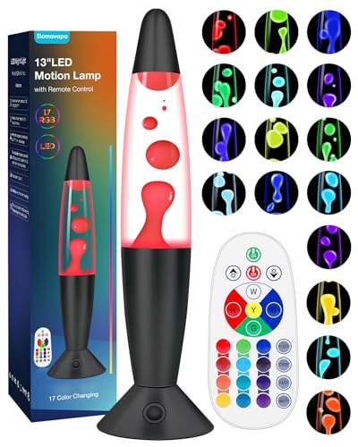 Black Liquid Motion Lamps 17 Colors Changing with Remote, 13.5 Inch LED Night Light for Kids Adults, Mood Lighting Small T...