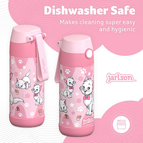 Jarlson® Kids Water Bottle MALI [12OZ] - No Straw Stainless Steel Thermo Bottle - Insulated Waterbottle Leak Proof for Sch...