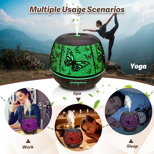 Roonbo Diffusers for Essential Oils Large Room 400ml,Essential Oil Diffuser for Home with R/C,Cool Mist Humidifiers for Be...
