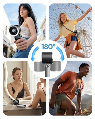 Gaiatop Portable Handheld Turbo Fan, 15 Hrs Cooling, 180° Foldable 4-in-1 Hand Held Fans, 6-Speed (1-100) Personal Mini Ha...