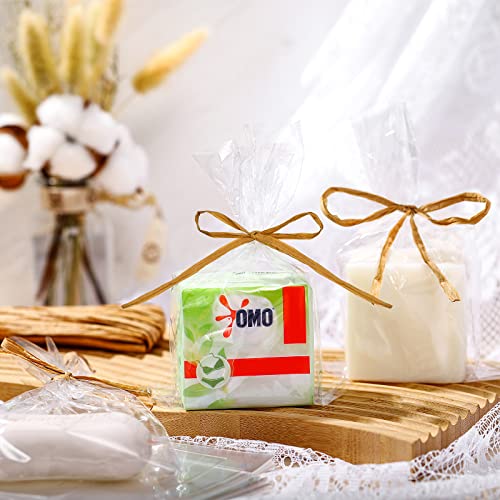Tudomro 100 Pcs Clear Flat Cellophane Soap Bags for Packaging 4.9'' x 7.9'' Small Mini Soap Cookie Candy Wrappers Bags wit...
