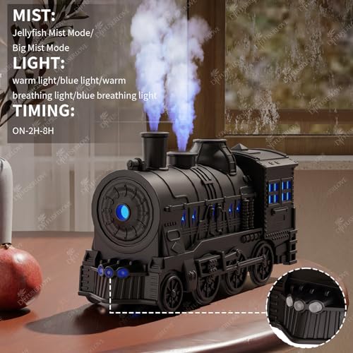 Diffuserlove Train Diffuser 300ML Essential Oil Diffuser Cool Mist Humidifier Aroma Diffuser with Night Light for Bedroom ...