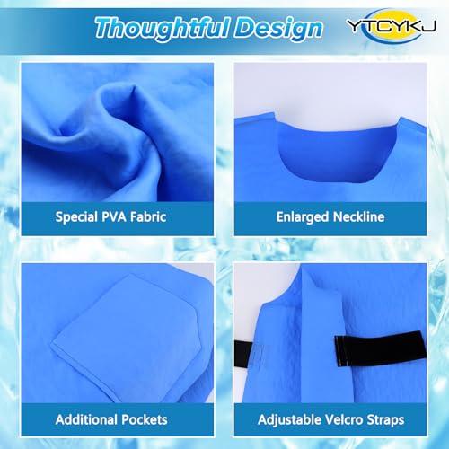YTCYKJ Cooling Ice Vest for Men Women,Adjustable Evaporative Cooling Vest for Hot Weather,230g Lightweight, Reusable, No I...