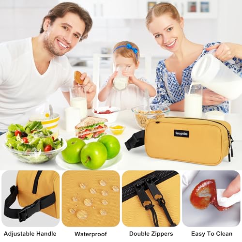 Saugnlbs Small Cooler Bag,Mini Cooler Bag with Ice Packs,Insulated Lunch Bag with Handle Buckle,Freezable Lunch Bag for Tr...