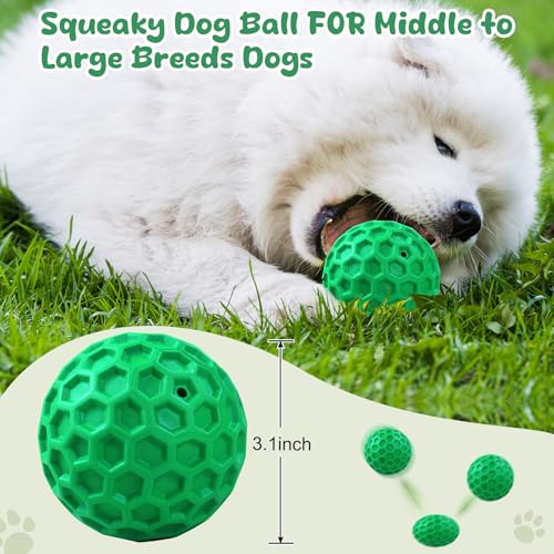 ZRIFAQESW Tough Dog Chew Toys for Aggressive Chewers, Indestructible Dog Balls for Aggressive Chewers, Squeaky Balls for D...