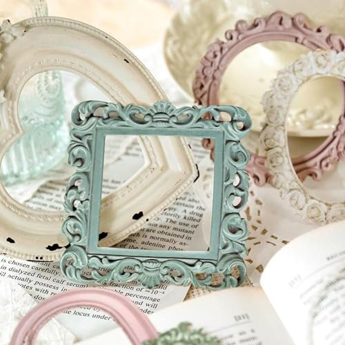 10 Pcs Multicolor Photo Frame Paper Crafts,Decorative Photo Frame Material Paper,Creative Hollow Embossed Photo Frame, Jou...
