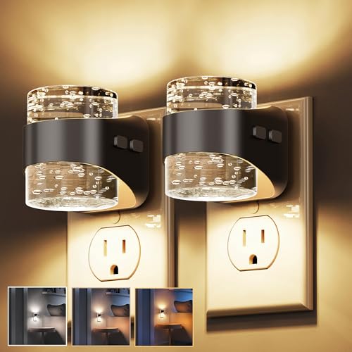 L LOHAS LED Night Light, Bubble Night Lights Plug into Wall,2 Pack 3000K/4000k/5000K Adjustable Color Temperature Night Li...